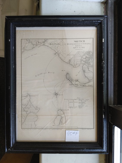 Framed Civil War Battlefield Map