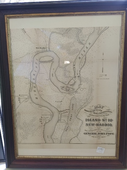 Framed Civil War Battlefield Map