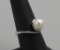 10K White Gold Ring and Pearl Ring