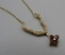 14K Yellow Gold, Diamond & Garnet Pendant