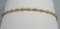 14K Yellow Gold & CZ Bamboo Link Bracelet