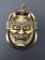 Carved Ivory Mask Pendant in 14K Yellow Gold Bezel