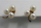 Pair of 14K Yellow Gold & Pearl Earrings and Pendant on Chain
