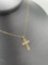 14K Yellow Gold & Diamond Cross Pendant