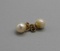 Pair of 14K Yellow Gold & Pearl Stud earrings