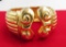 Designer Gold Tone Ionic Column Hinged Bracelet