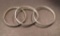 (3) Sterling Silver Bangle Bracelets, 8 1/4