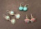 (3) Sterling Silver Turquoise & Multi stone Earrings