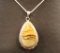 Sterling Silver Chain w/Multi color Agate Pendant,