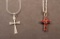 (2) Sterling Silver Necklaces with Cross