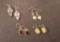 (4) Pairs Sterling Earrings including Cabochon Set Garnets,