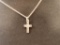 Sterling Silver Cross Necklace, 17