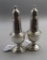 Pair of Empire Sterling Silver over Glass Salt & Pepper Shakers