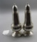 Pair of Crown Sterling Silver over Glass Salt & Pepper Shakers