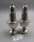 Pair of Empire Sterling Silver over Glass Salt & Pepper Shakers