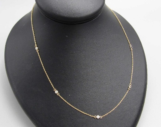 14K Yellow Gold & Diamond Necklace