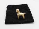 14K Yellow Gold Poodle Brooch