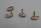 Pair of 14K Yellow Gold & Rose Quartz Earrings and Two Other Pieces