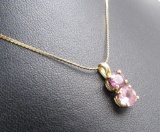 14K Yellow Gold and Pink Tourmaline Pendant