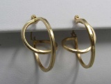 Pair of 14K Yellow Gold Spiral Hoop Earrings