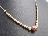 14K Yellow Gold Bead Necklace