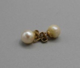 Pair of 14K Yellow Gold & Pearl Stud earrings