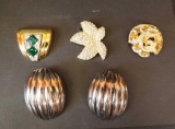 (1) Pair and (3) Single Good Costume Clip On Earrings