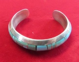 Sterling Silver Turquoise Inlay Cuff Bracelet