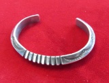Silver Cuff Bracelet, Cut & triangular form,