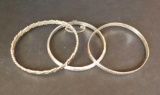 (3) Sterling Silver Bracelets, (2) Bangle incl