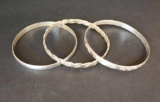 (3) Sterling Silver Bangle Bracelets incl