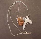 Sterling Silver Necklace with Phoenix Bird &