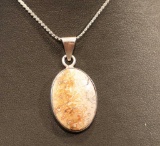 Sterling Silver Chain with bezel set Agate Stone