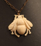 Vintage Extasia Brass Necklace with Ivory 