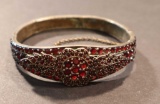 Bracelet Decorated with Red Stones, Hinged