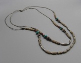 Silver, Shell, Coral & Turquoise Necklace