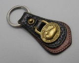 Dooney & Bourke Key Leather and Brass Key Fob