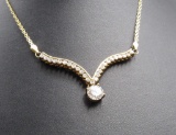 14K Yellow Gold & CZ Necklace