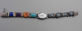 Christin Wolf Native American Reversible Sterling Silver & Stone Watch Band