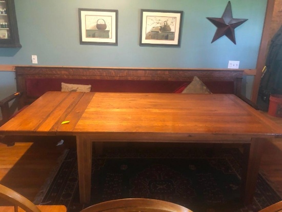 Mission Style Oak Dining Table w/ (2) Leaves
