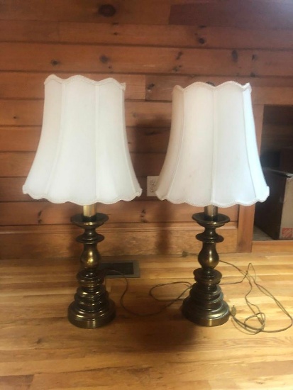 (2) Brass Table Lamps