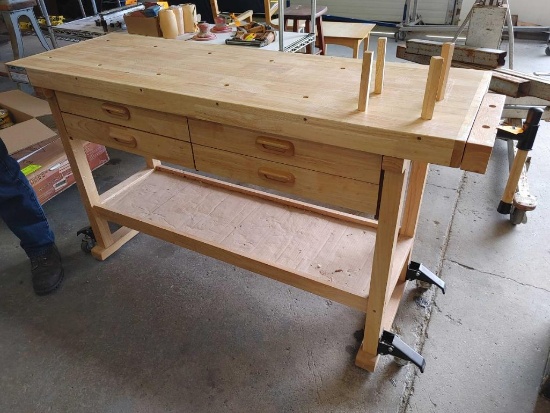 US General 60" Woodworking Bench w/ Vise