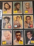 (9) 1957 Topps Hit Stars Cards; Elizabeth Taylor, Tony Curtis