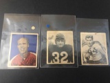 (3) 1948 Bowman Football & Basketball Cards; Ben Kish, Price Brookfield, Salvatore (The Tank) Rosato