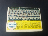 Yankees Team Card; 1958 Topps Baseball #246