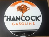 Hancock Gasoline Porcelain Sign