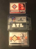 (3) Chipper Jones Authentic Game Used Jersey & Bat Cards