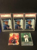 (5) Rafael Furcal Cards including (3) PSA 1999 Bowman #364 Rookie Cards 9, 8, 8