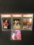 (4) Pat Burrell Rookie Cards incl PSA 9 1999 Bowman Chrome & Topps Traded