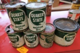 (6) Quaker State Oil & Grease Cans